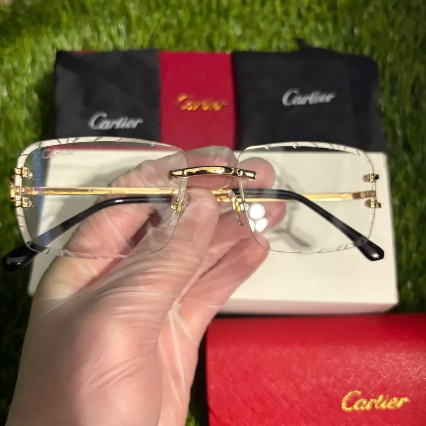 Diamond Cut Glasses With Clear Lenses Sunglasses