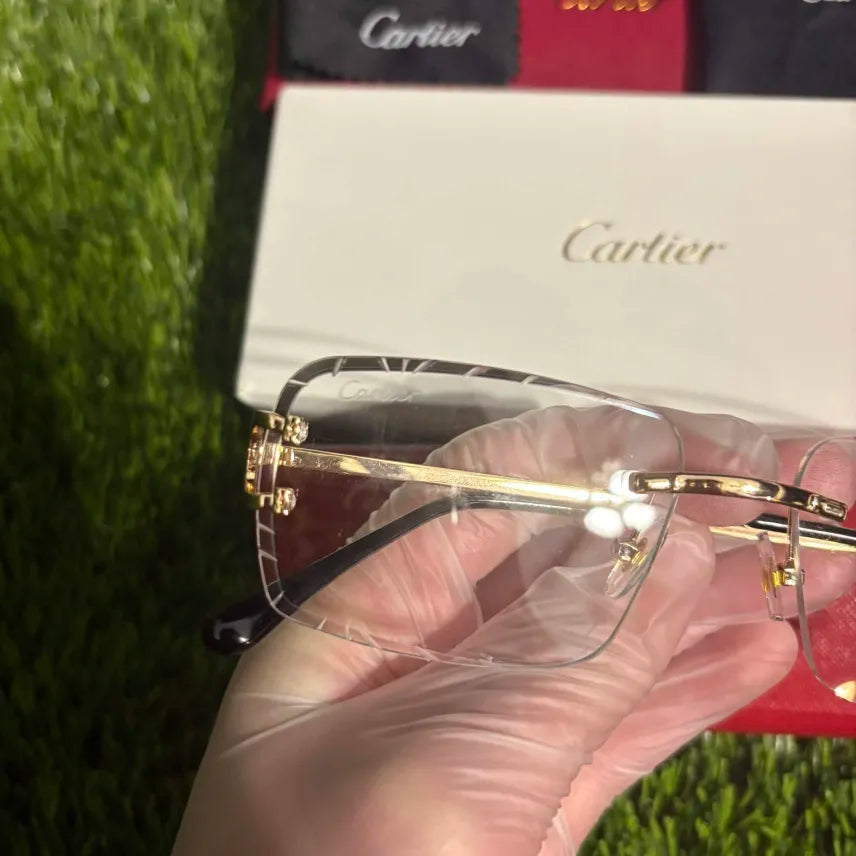 Diamond Cut Glasses With Clear Lenses Sunglasses