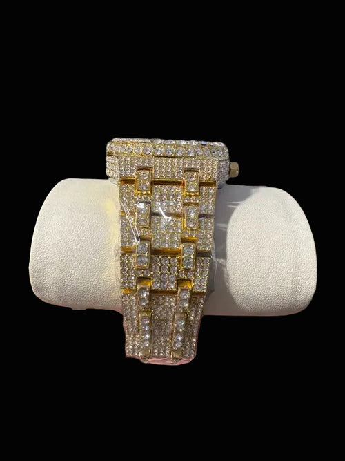 All Gold Audemars Piguet Iced Out Watch With Box